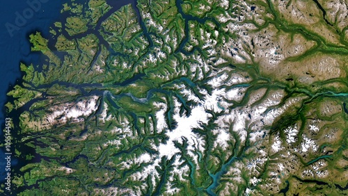 4K Naustdal-Gjengedal of Norway Map, High Resolution Satellite View With No Border, Widescreen 4K Resolution photo