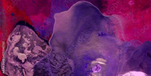 Bild auf Leinwand Eclectic and Expressive Painted Dreamscape: A Vivid Tapestry of Colors and Abstr