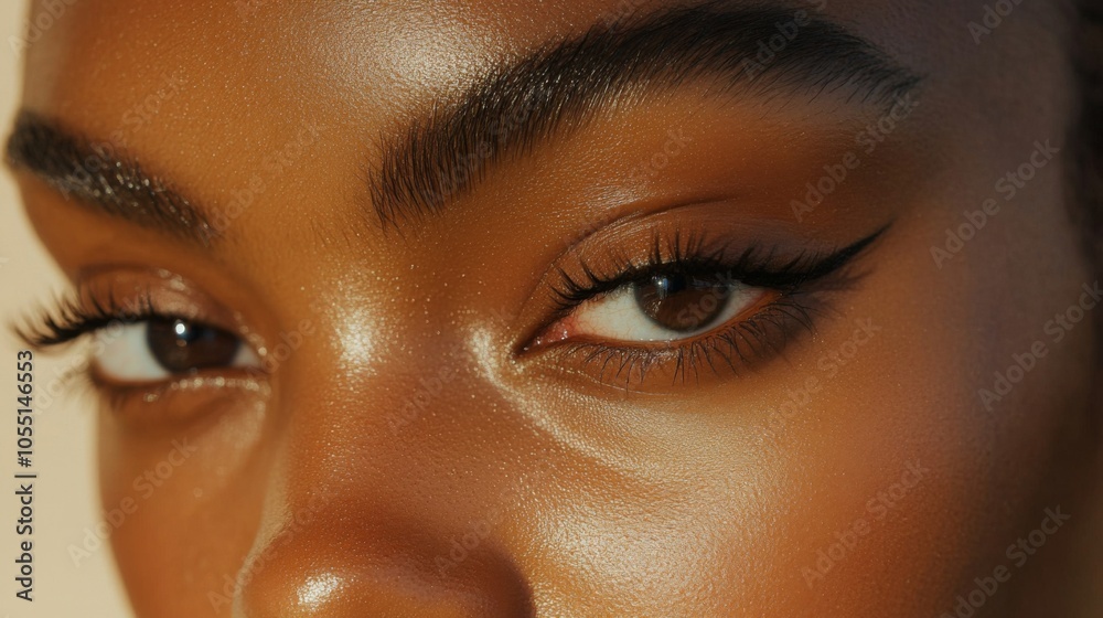 Close-up of Beautiful Model with Expressive Eyes Close-up of Beautiful Model with Expressive Eyes