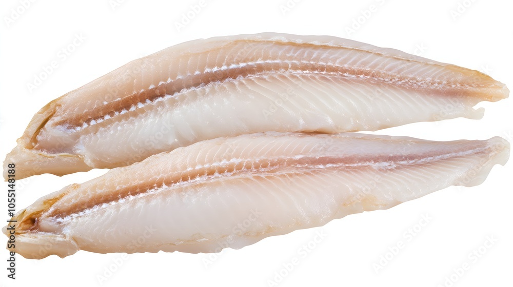 Two fresh fish fillets, ready to be cooked. Two fresh fish fillets, ready to be cooked.