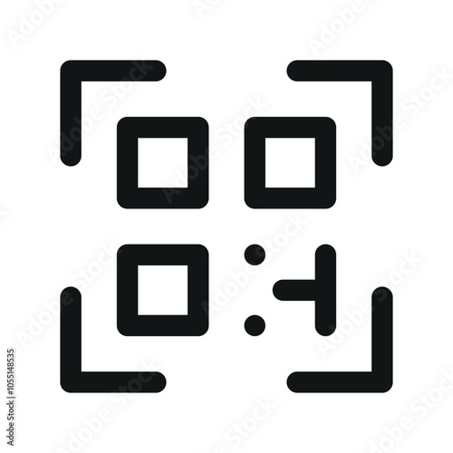 QR code scanner UI icon, QR code reader simple line user interface vector symbol