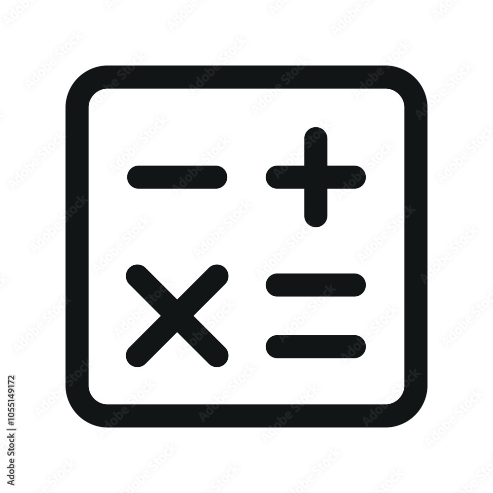 Calculator UI icon, calc simple line user interface vector symbol Calculator UI icon, calc simple line user interface vector symbol