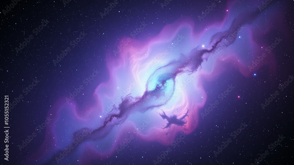 Ethereal Galaxy with Vibrant Colors in Deep Space Ethereal Galaxy with Vibrant Colors in Deep Space