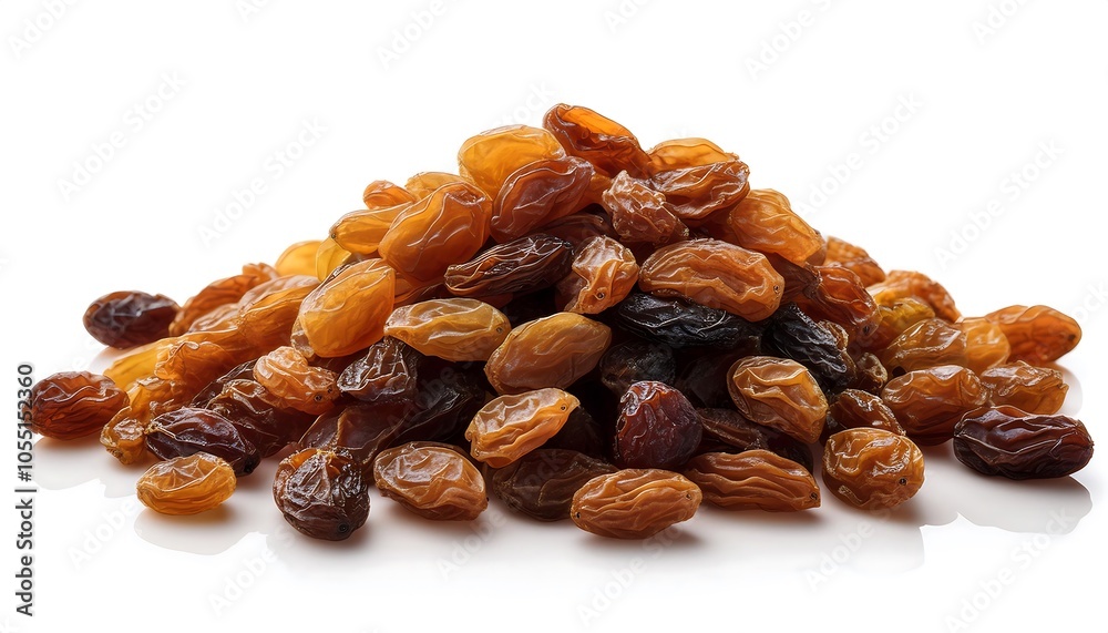 Pile raisins isolated on white background Pile raisins isolated on white background