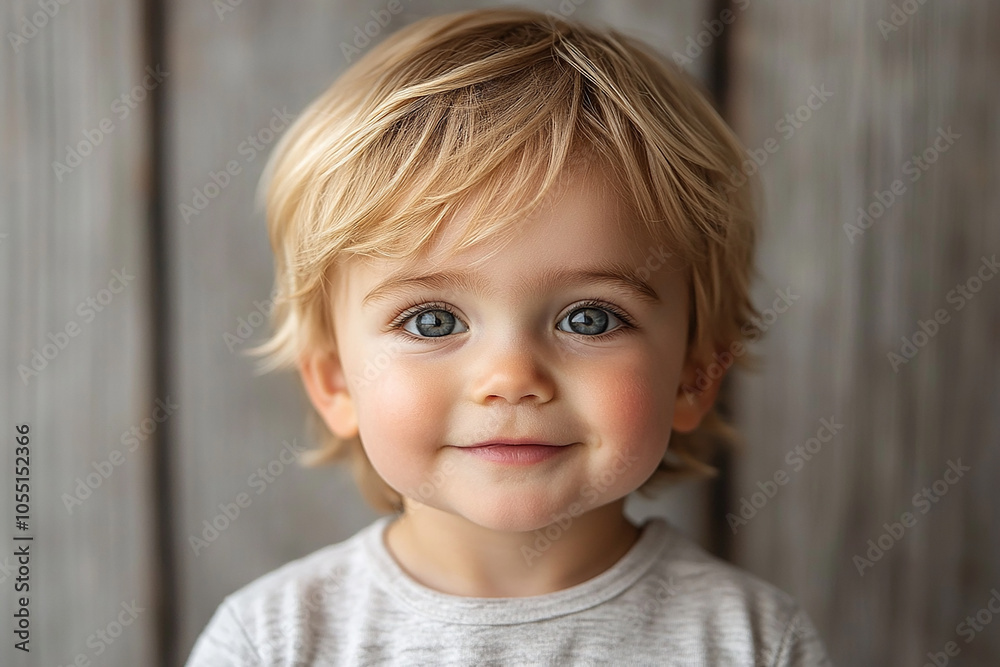 portrait of an white little boy with a smile