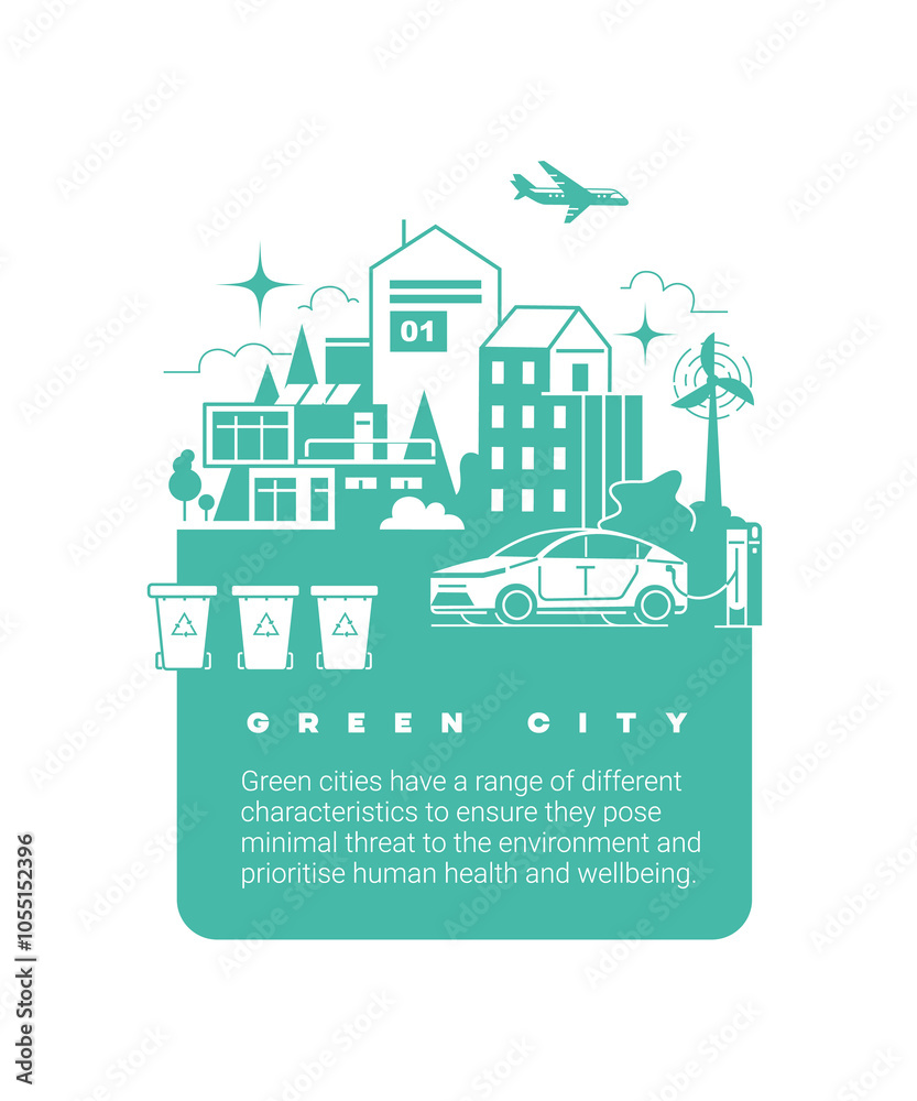 Obraz premium Green city. Environmentally friendly city.