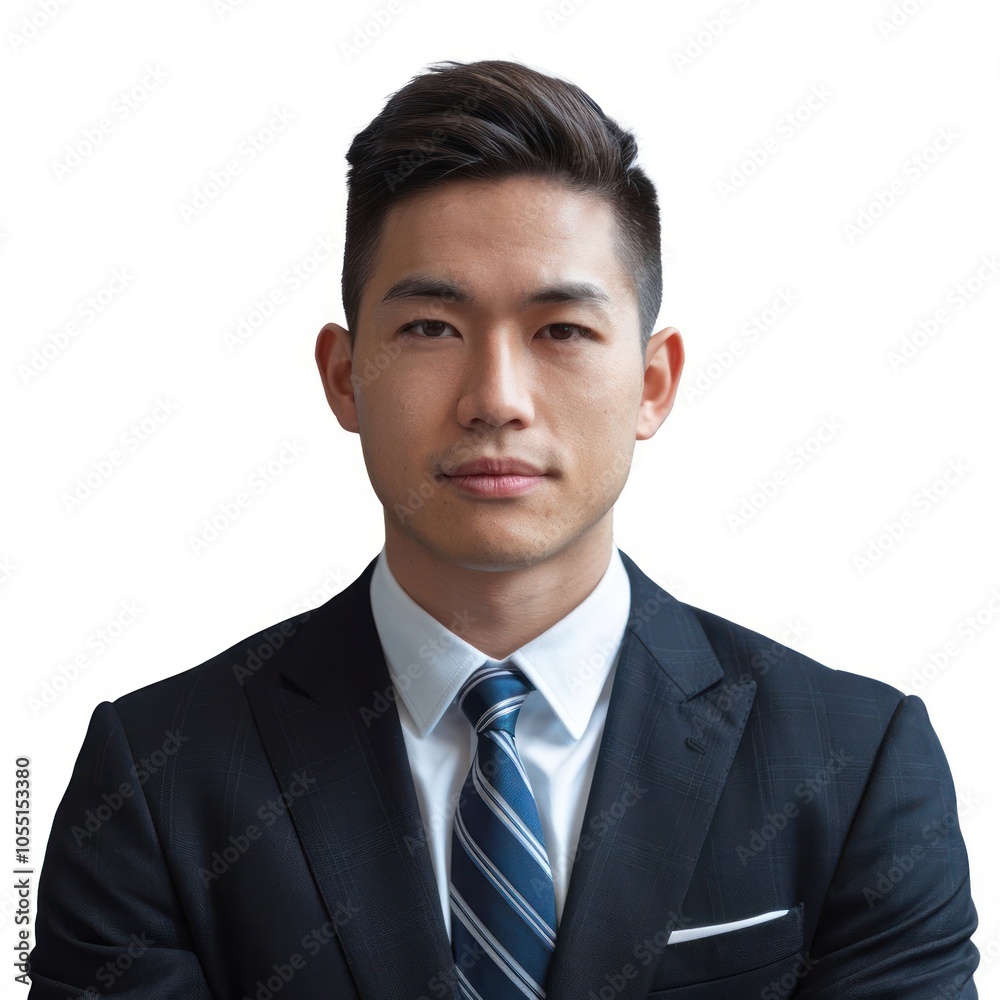 Male businessman ceo executive vice president lawyer in power suit with arms crossed isolated on white background Male businessman ceo executive vice president lawyer in power suit with arms crossed isolated on white background