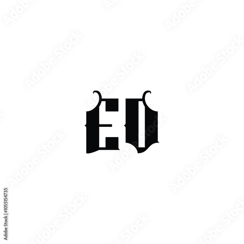 EO monogram logo design letter text name symbol monochrome logotype alphabet character simple logo