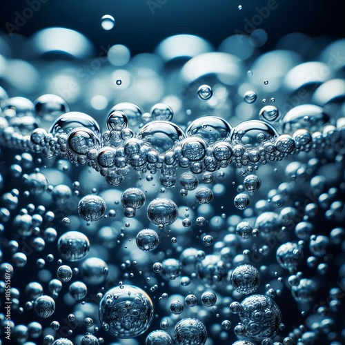 6 Carbonated Water Closeup Clear crisp bubbles forming and poppi photo