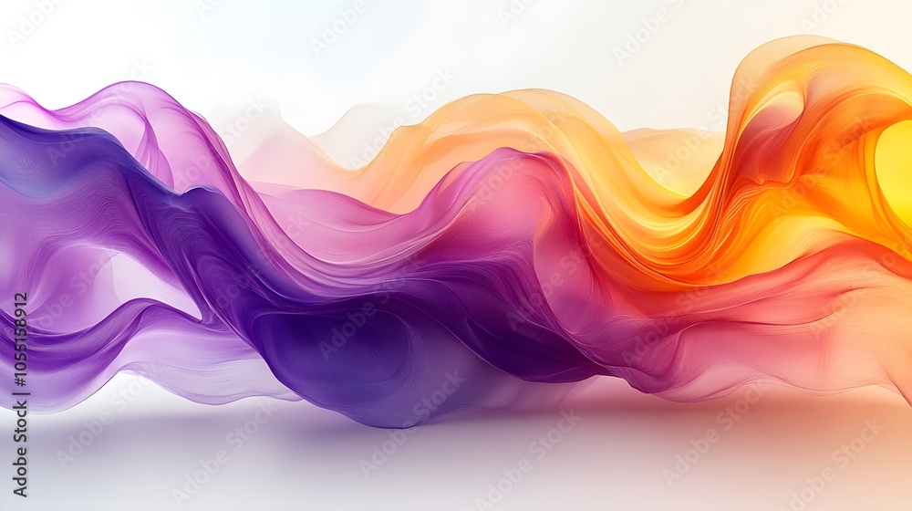 Obraz premium Gradient rainbow waves convex shapes on a white background
