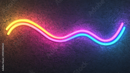 Abstract Neon Wave: Glowing Lines on Dark Background