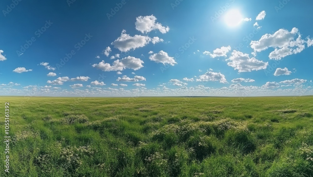 Green Meadow: A Field Under the Clear Blue Sky Green Meadow: A Field Under the Clear Blue Sky