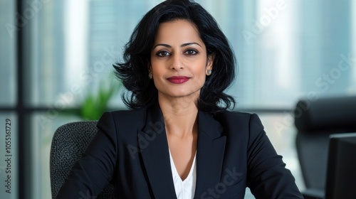 Confident Businesswoman in Modern Office Setting