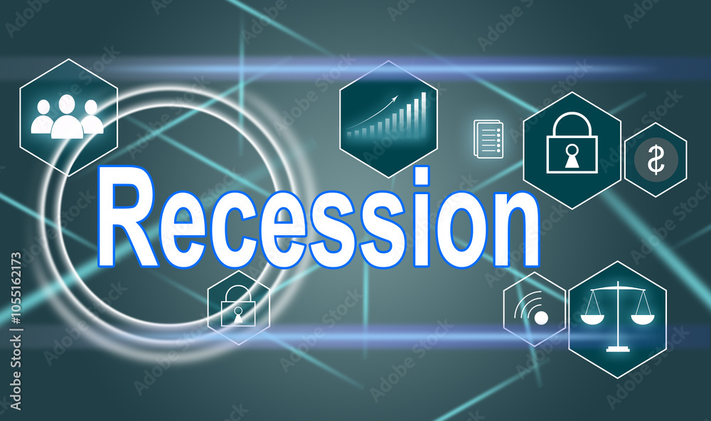 virtual touch screen of future and sees word: recession. Currency Depreciation Concept. Financial crisis, recession and depression. virtual touch screen of future and sees word: recession. Currency Depreciation Concept. Financial crisis, recession and depression.