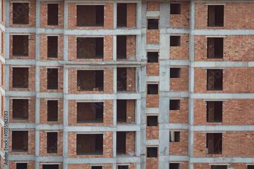 Exterior facede of an apartment building under construction