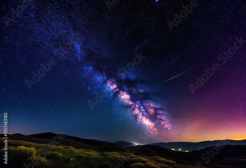 starlit night sky featuring vibrant celestial bodies illuminating clear dark canvas galaxy trails, astrophotography, camera, starry, cosmos, stars, planets