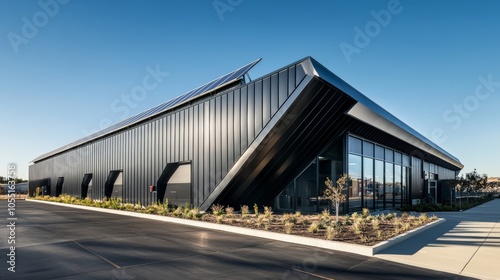 Modern Architectural Design: Sleek Black Metal Facade Building