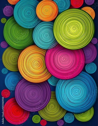 fond abstrait coloré, background disques et cercles de couleurs en ia générative	 photo