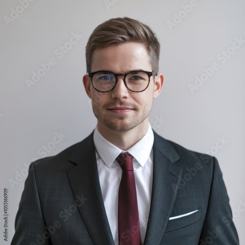 Male businessman ceo executive vice president lawyer in power suit isolated on white background