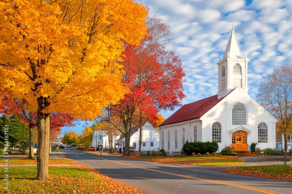 Historic church with a vibrant red roof set against a clear blue sky, surrounded by lush greenery. Historic church with a vibrant red roof set against a clear blue sky, surrounded by lush greenery.