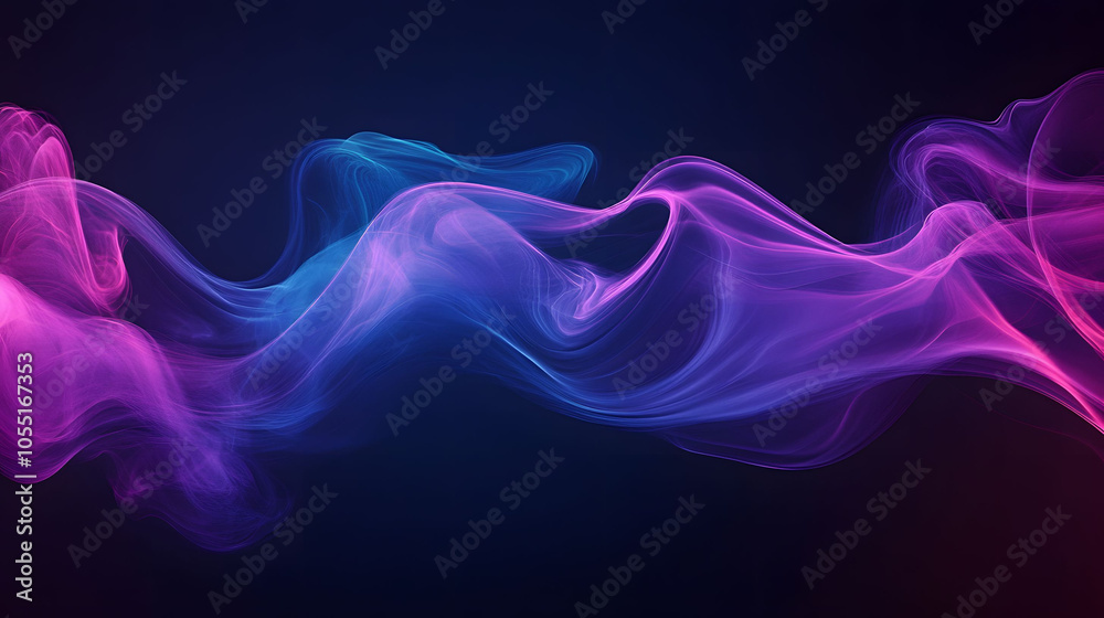 Blue background with swirling clouds and a flowing pattern, featuring hints of smoke and light for a smooth, artistic effect