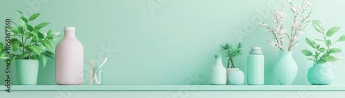 Zero waste lifestyle, eco-friendly home, sustainable products, 3D illustration