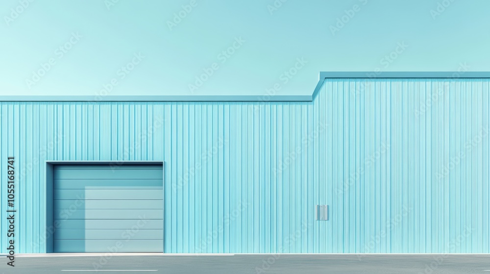 Serene Light Blue Warehouse Exterior Serene Light Blue Warehouse Exterior