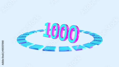 crossed the 1000 threshold, text animation, seamless looping photo