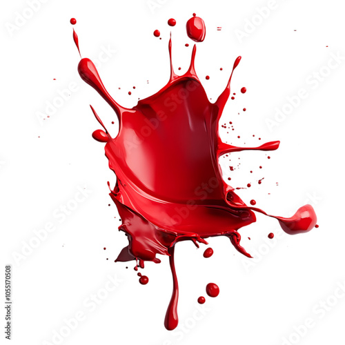 A red liquid splash against a black background. photo