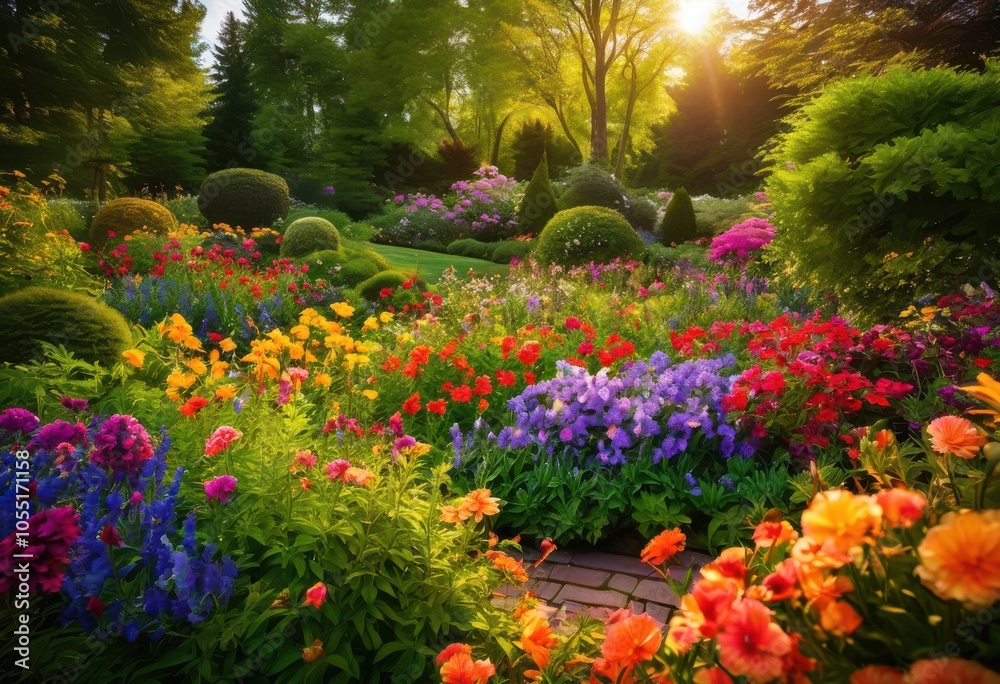 vibrant flower beds displaying kaleidoscope colorful petals lush green showcasing textural variations garden setting, bloom, blossom, flora, plant vibrant flower beds displaying kaleidoscope colorful petals lush green showcasing textural variations garden setting, bloom, blossom, flora, plant