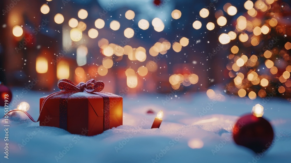 Enchanted Holiday Gift Card with Snowy Night Scene Enchanted Holiday Gift Card with Snowy Night Scene