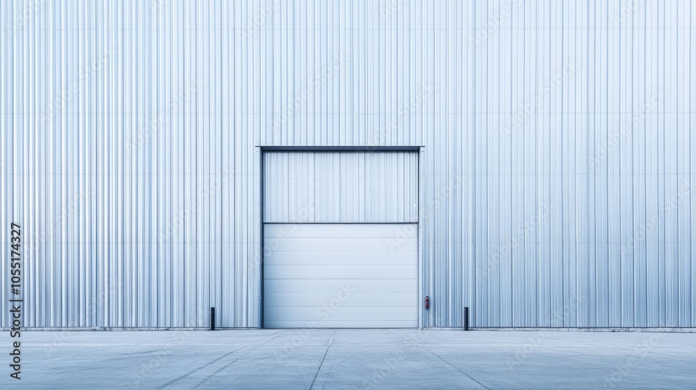 Industrial Minimalism: A sleek metal garage door, set against a backdrop of corrugated metal siding, invites exploration and a glimpse into the unknown. Industrial Minimalism: A sleek metal garage door, set against a backdrop of corrugated metal siding, invites exploration and a glimpse into the unknown.