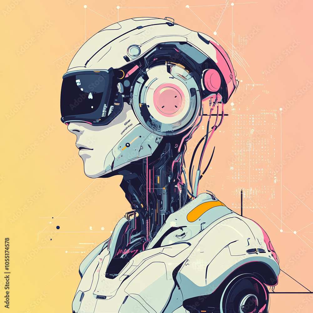 Obraz premium robot with laptop