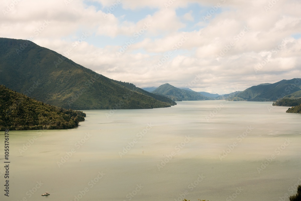 Pelorus Sound and Hoods Bay: Scenic Coastal Landscape in New Zealand Pelorus Sound and Hoods Bay: Scenic Coastal Landscape in New Zealand