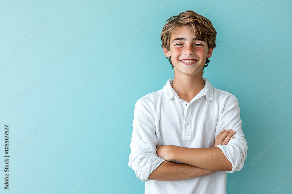 Portrait of smiling white cute teenage boy Portrait of smiling white cute teenage boy