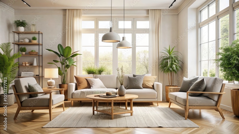 Modern Minimalistic Living Room with Neutral Tones and Natural Decor - Architectural Elegance, Cozy Atmosphere, Contemporary Design, Home Interior Inspiration Modern Minimalistic Living Room with Neutral Tones and Natural Decor - Architectural Elegance, Cozy Atmosphere, Contemporary Design, Home Interior Inspiration