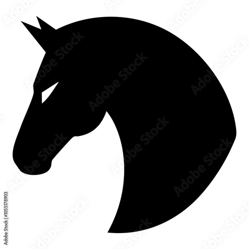 Horse Head Silhouette. Simple Animal Logo.