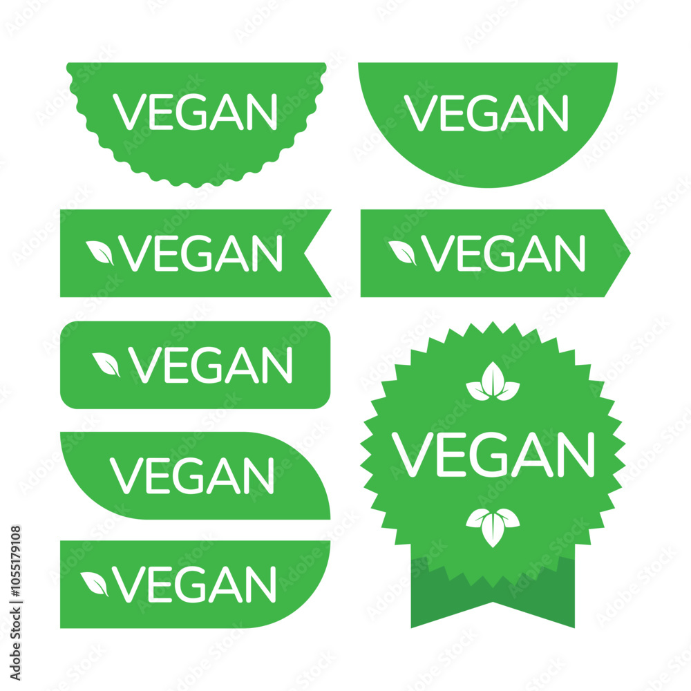 Vegan icon set badge sign. Bio, Ecology, Organic logos and badges, label, tag set, Green leaf flat icon collection Vegan icon set badge sign. Bio, Ecology, Organic logos and badges, label, tag set, Green leaf flat icon collection