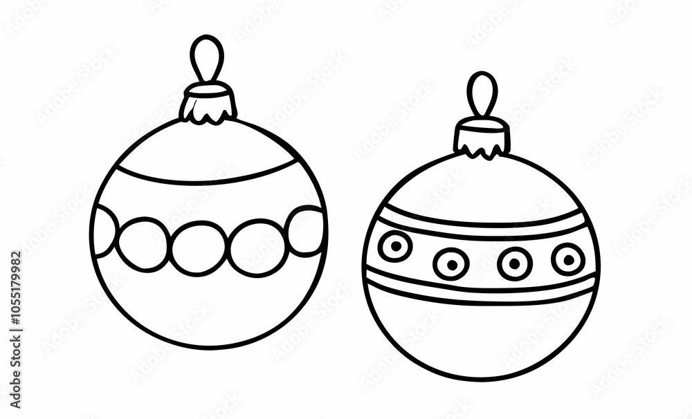 christmas ball ornament black and white illustration christmas ball ornament black and white illustration