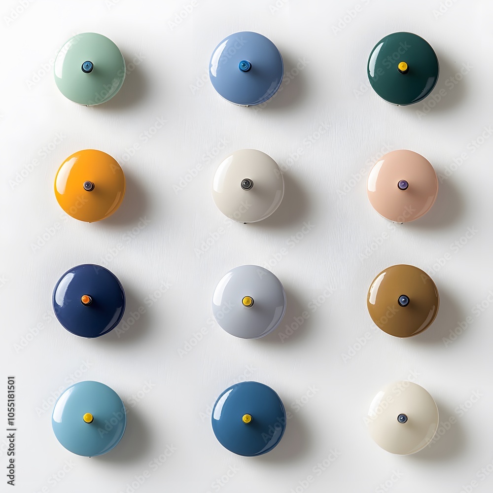 Colorful Push Pins Arranged on a Flat Surface Colorful Push Pins Arranged on a Flat Surface