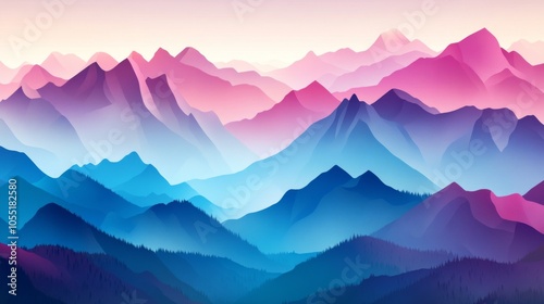 Gentle Mountain Peaks with Subtle Gradient Tones