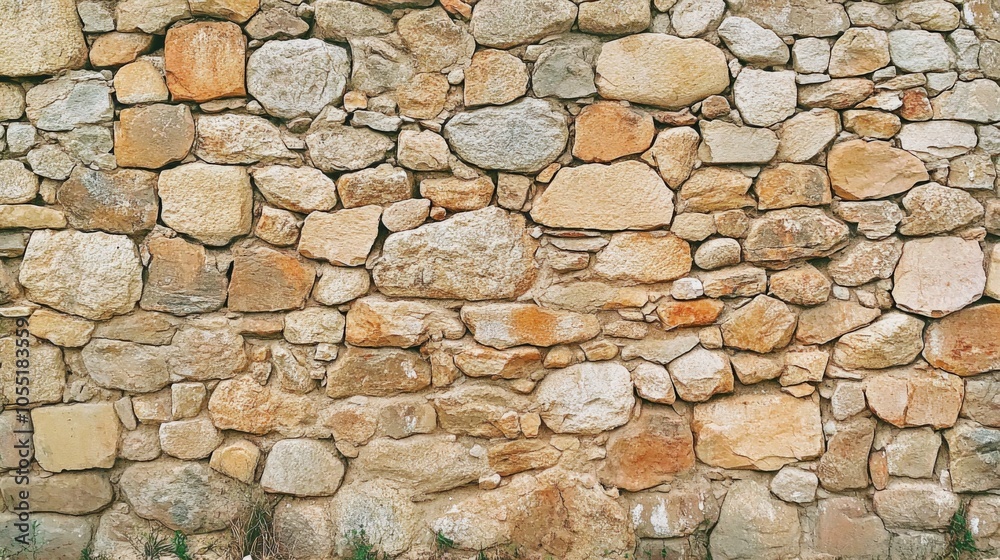 Fototapeta premium Gentle Weathered Stone Wall with Soft Focus Lighting