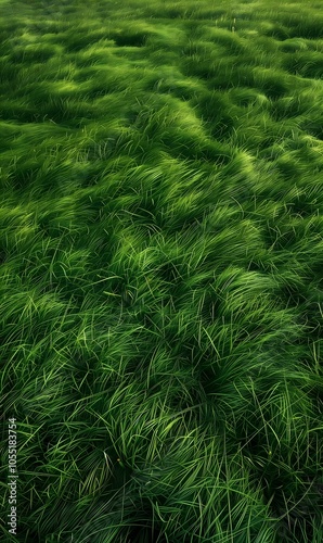 green grass in the wind