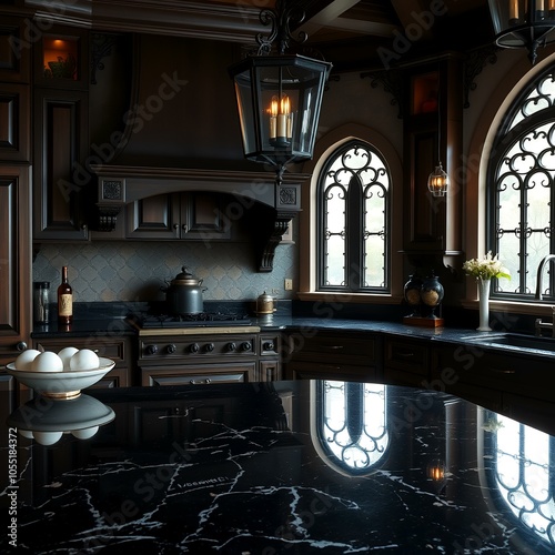 gothic interior home design of a kitchen photo