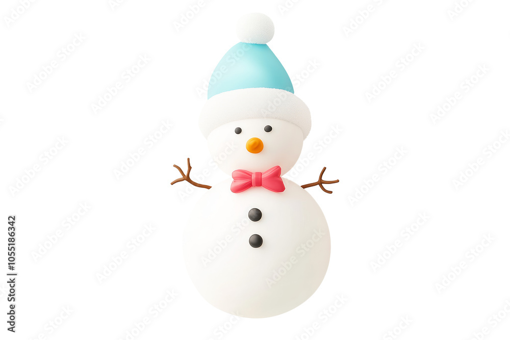 A charming snowman figurine with a knitted hat and scarf isolated on white background, symbolizing Christmas winter cheer. A charming snowman figurine with a knitted hat and scarf isolated on white background, symbolizing Christmas winter cheer.