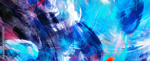 Wallpaper Mural Bright blue color artistic splashes. Abstract painting colorful texture. Modern paint pattern. Dynamic watercolor background. Fractal artwork for creative graphic design Torontodigital.ca
