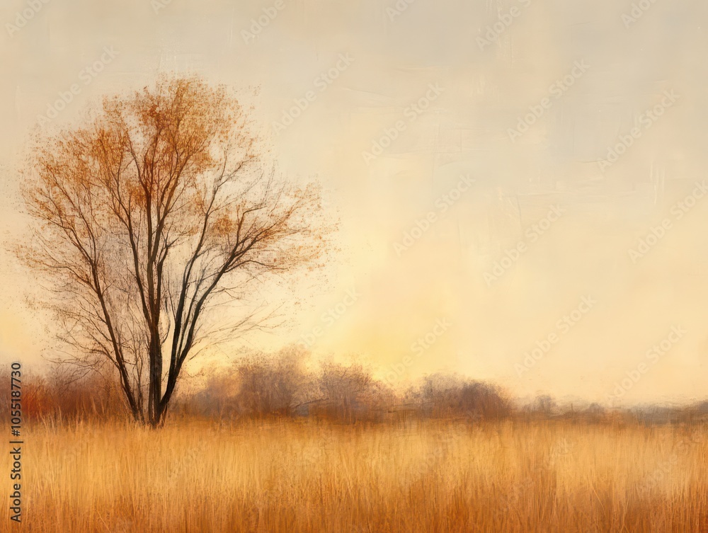 Twilight Magic: A Hazy Sky Bathed in Warm Glowing Light During the Golden Hour Twilight Magic: A Hazy Sky Bathed in Warm Glowing Light During the Golden Hour