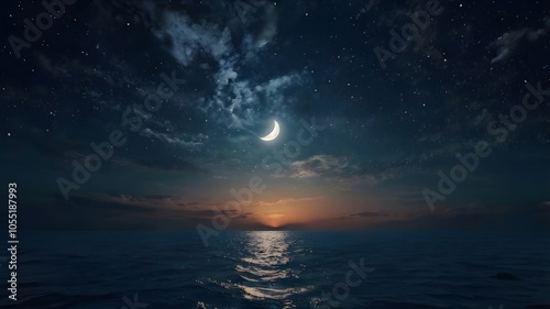 night sky and moon