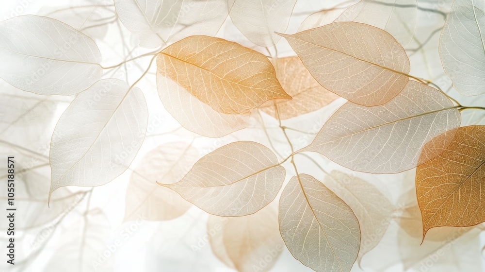 Soft Autumn Leaves with Gradient Tones in Studio Lighting