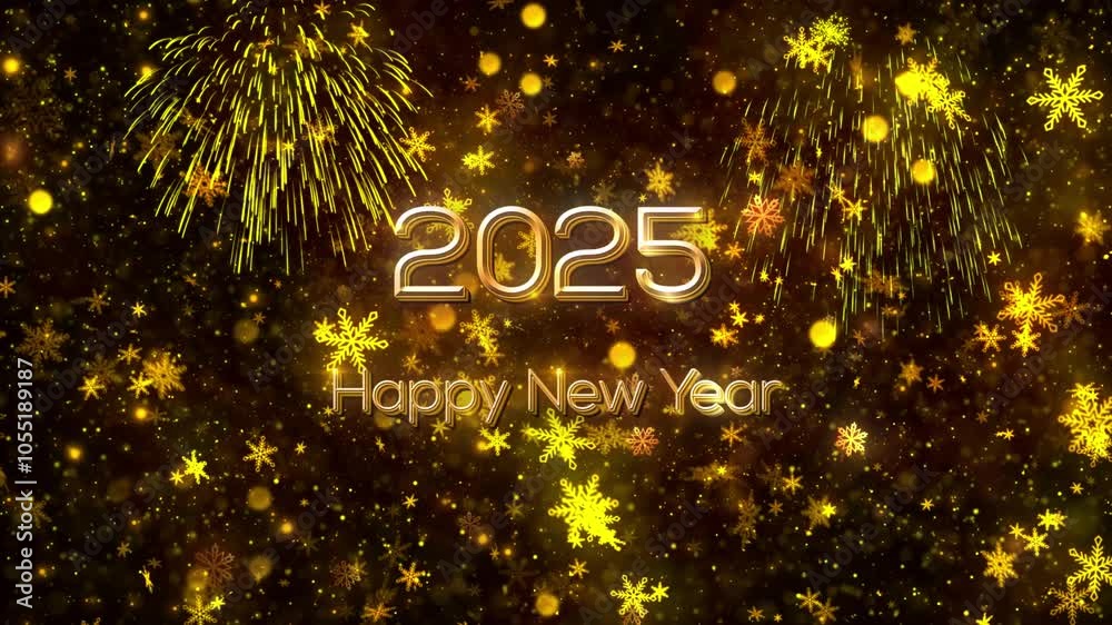 2025 Happy New Year Wishes Background Animation, High Quality Happy New Year Intro Opener Background for Year 2025